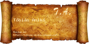 Tóbiás Anikó névjegykártya